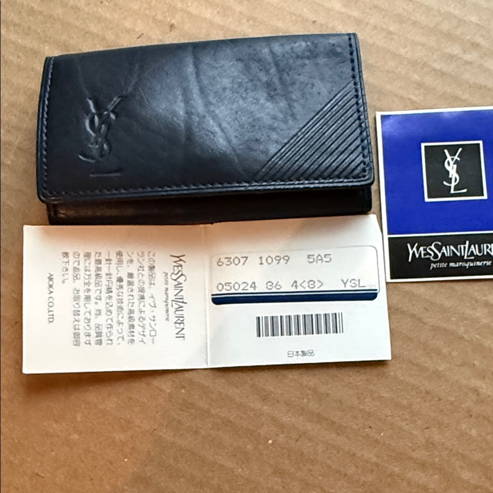 Yves Saint Laurent Black Leather Card Holder
